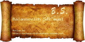 Balassovich Sámuel névjegykártya